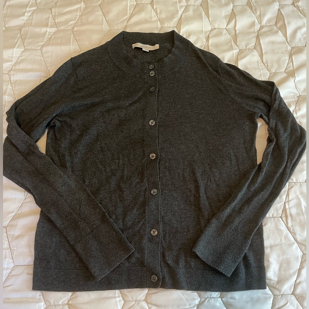 Lightweight Gray Cardigan - LOFT | size medium
